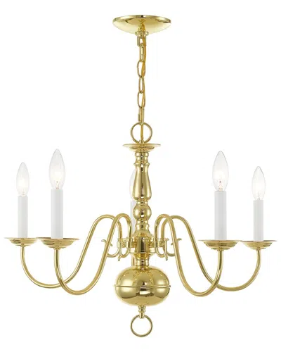 Livex Lighting Williamsburgh 5-light Polished Brass Chandelier In Gold