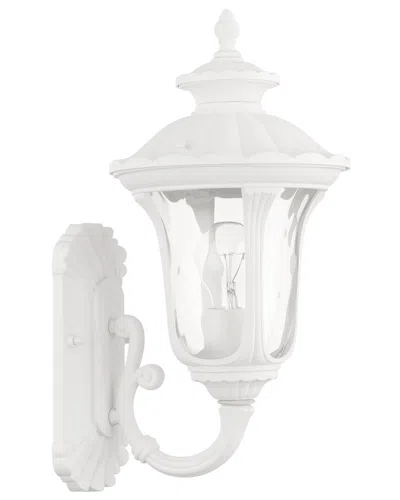 Livex Lighting 1 Light Textured White Small Up Outdoor Wall Lantern In White