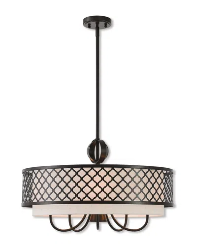Livex Lighting Livex Arabesque 6 Lt Ebz Pendant Chandelier In Black