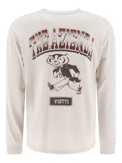 Vietti Merchandise Long-sleeve Weasel-print T-shirt In White