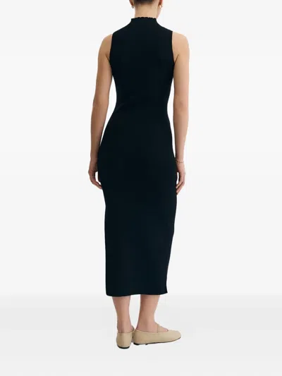Ether Ribbed High-neck Midi Dress