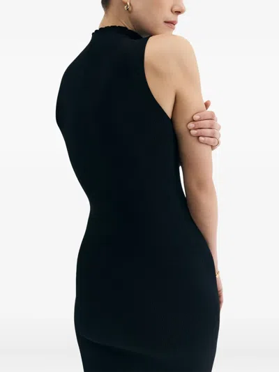 Ether Ribbed High-neck Midi Dress