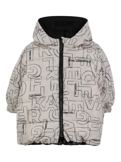Karl Lagerfeld Logo-print Puffer Jacket In Neutral