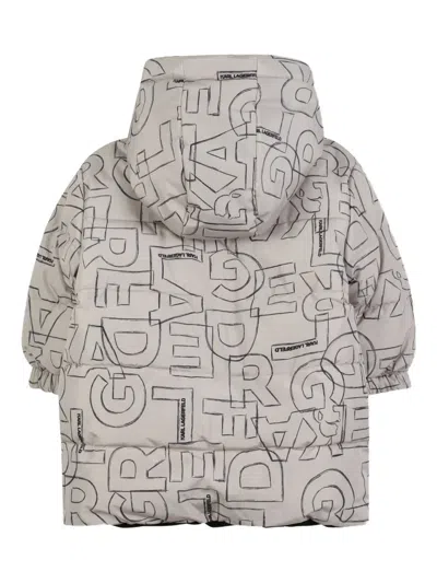 Karl Lagerfeld Logo-print Puffer Jacket In Neutral