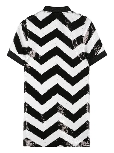 Karl Lagerfeld Chevron Sequin-embellishment Dress In Black