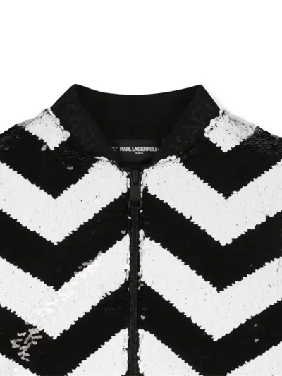 Karl Lagerfeld Chevron Sequin-embellishment Dress In Black