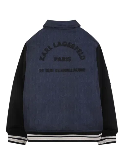 Karl Lagerfeld Denim Bomber Jacket In Multi