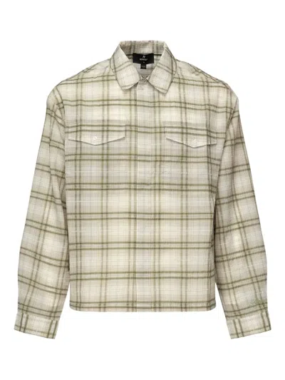 Represent Mens Green Sheer Flannel Check-print Woven Shirt Xxl