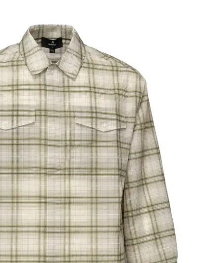 Represent Mens Green Sheer Flannel Check-print Woven Shirt Xxl