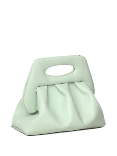 Themoirè Cut-out Handle Pleated Bag In Green