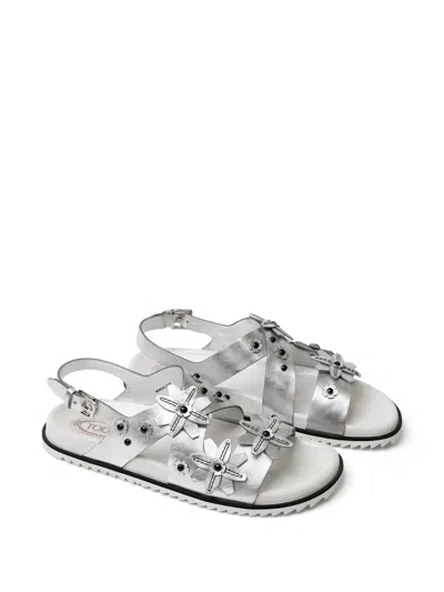 Tod's Flower-embellished Buckle Sandals