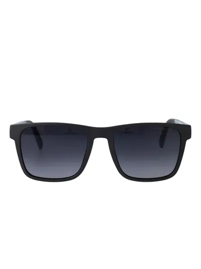 Tommy Hilfiger Grey Teal Eco Polyamide Sunglasses In Black