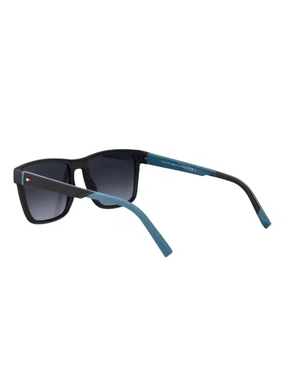 Tommy Hilfiger Grey Teal Eco Polyamide Sunglasses In Black