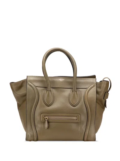 Pre-owned Celine 2012 Mini Calfskin Luggage Tote Bag In Brown