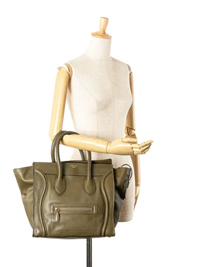 Pre-owned Celine 2012 Mini Calfskin Luggage Tote Bag In Brown