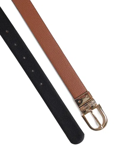 Emporio Armani Buckle-detail Leather Belt In Brown