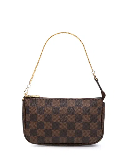 Pre-owned Louis Vuitton 2004 Damier Ebene Mini Pochette Accessoires Handbag
