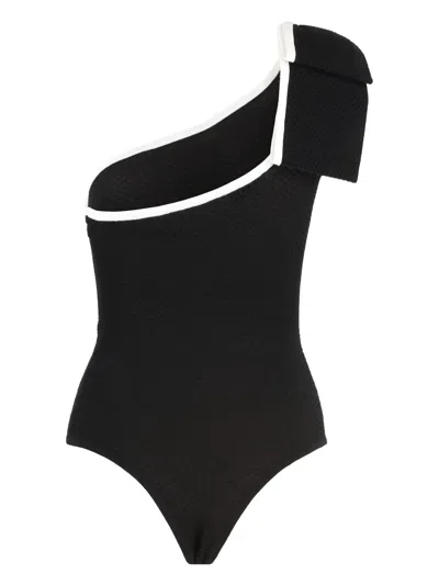 Elisabetta Franchi One-shoulder Textured Bodysuit