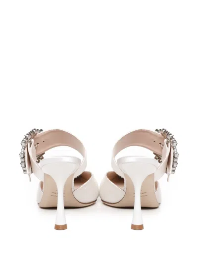 Giuliano Galiano Pointed Muller Shoes In White