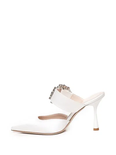 Giuliano Galiano Pointed Muller Shoes In White