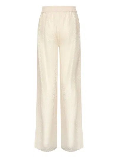 Pinko Sequin-mesh Trousers In Neutral