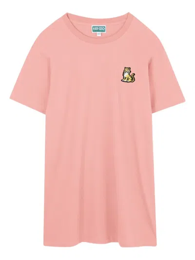 Kenzo 老虎贴花t恤式连衣裙 In Pink