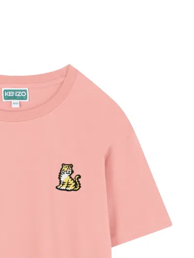 Kenzo 老虎贴花t恤式连衣裙 In Pink