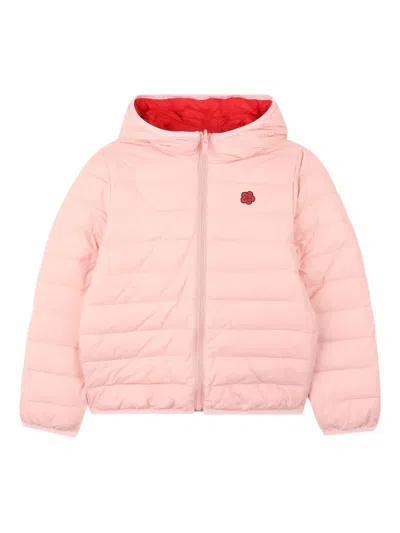 Kenzo Padded Reversible Hooded Jacket In Red