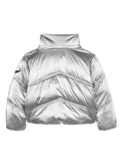 Zadig & Voltaire Metallic Puffer Jacket In Gray