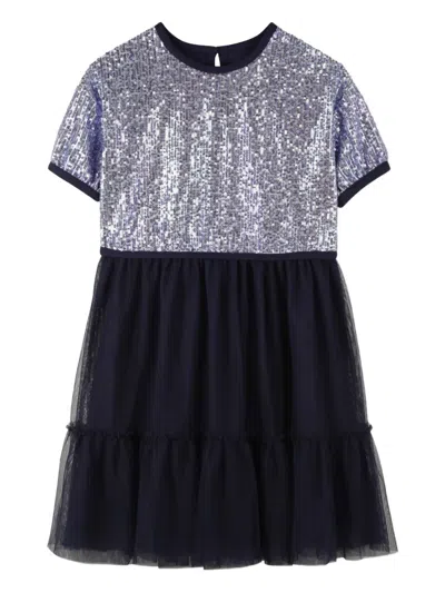 Billieblush Sequin-embellished Tulle Dress In Black