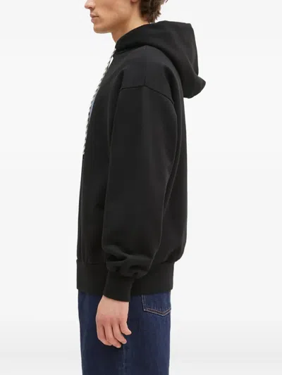 Aries Graphic-print Drawstring Hoodie In Blue