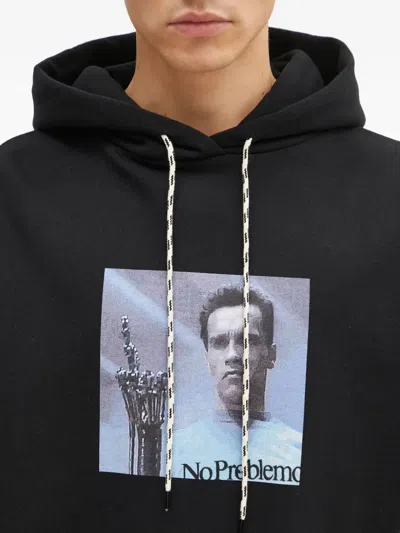 Aries Graphic-print Drawstring Hoodie In Blue
