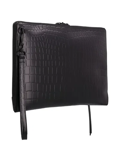 Balenciaga Crocodile-embossed Clutch Bag