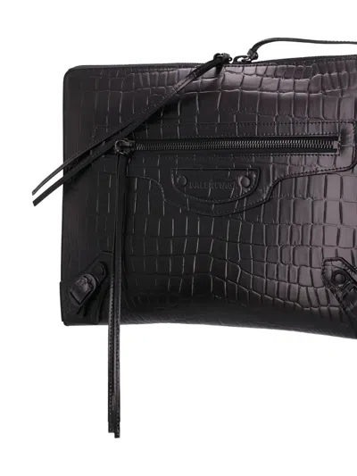 Balenciaga Crocodile-embossed Clutch Bag