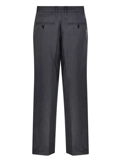 Dunst Semi-wide Slacks Melange Grey In Blue