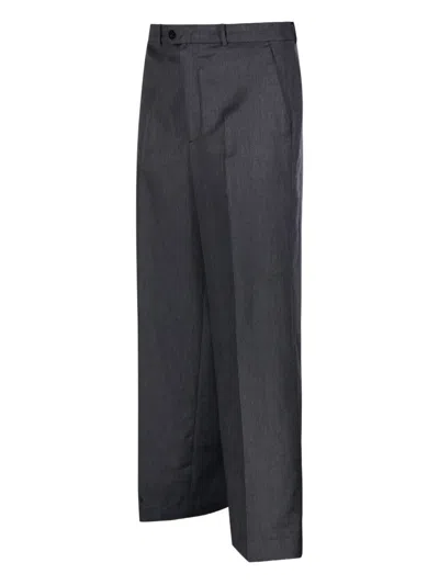 Dunst Semi-wide Slacks Melange Grey In Blue