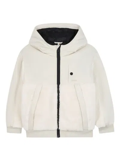 Bosswear Panelled Hooded Jacket In White