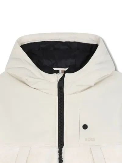 Bosswear Panelled Hooded Jacket In White