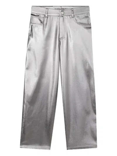 Zadig & Voltaire Metallic Finish Trousers In Gray