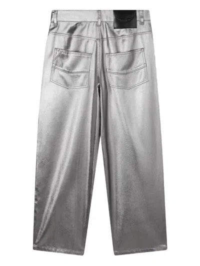 Zadig & Voltaire Metallic Finish Trousers In Gray