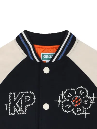 Kenzo Embroidered Raglan-sleeve Jacket In Black