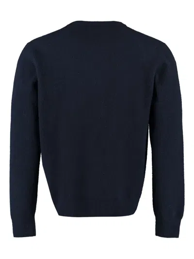 The (alphabet) Blue Wool And Cashmere Pullover For Men In Blue