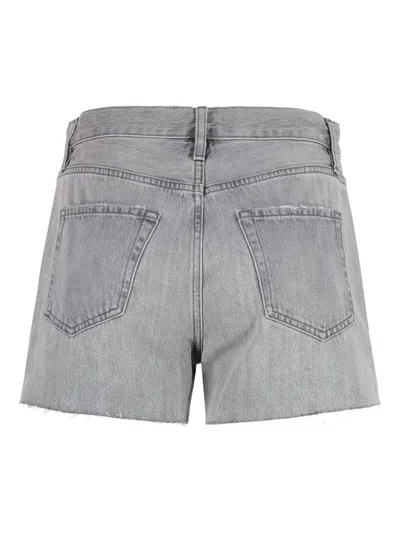 Frame Le Simone Frayed Denim Shorts