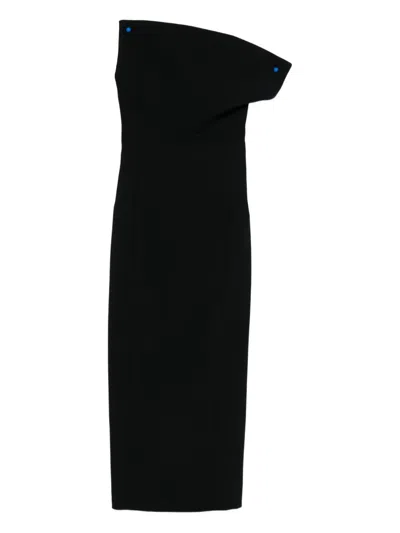 Khaite Wool And Silk Blend Dress In Black