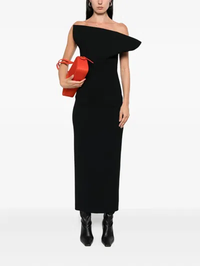 Khaite Wool And Silk Blend Dress In Black
