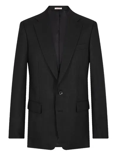 Fursac Linen Single-breasted Blazer In Black