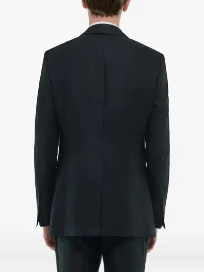 Fursac Linen Single-breasted Blazer In Black