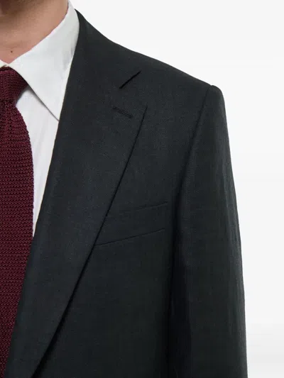 Fursac Linen Single-breasted Blazer In Black