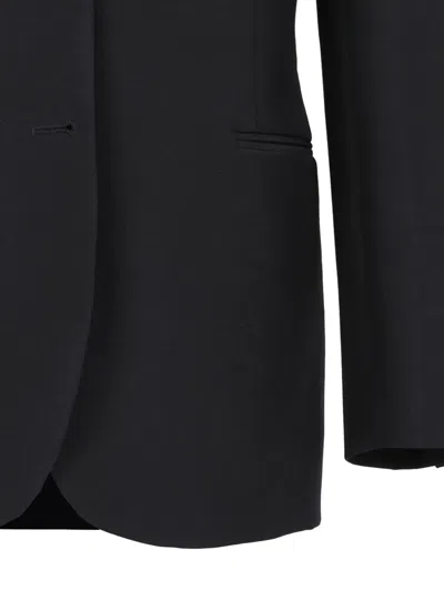 Alexander Mcqueen Satin-lapel Wool Jacket In Black