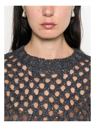 Brunello Cucinelli Open-knit Sequined Sweater